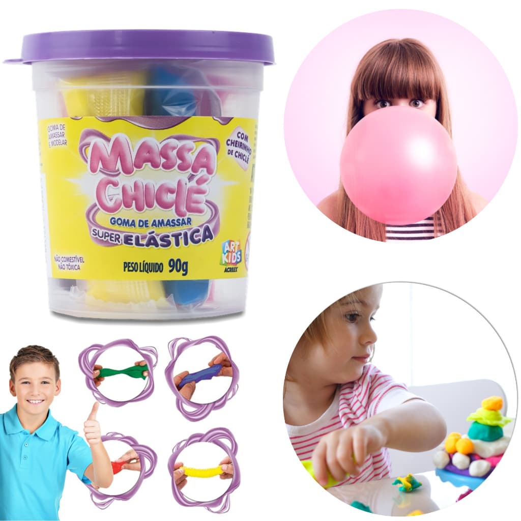 Massa Massinha De Modelar Elástica Chiclé 90g - Acrilex