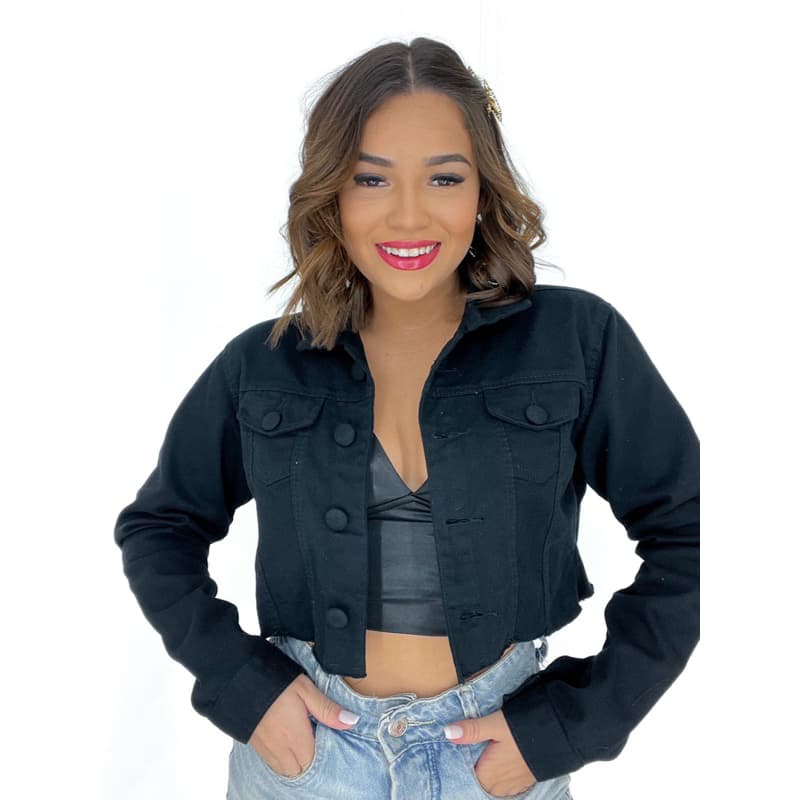 Jaqueta Jeans feminina curta manga longa 005