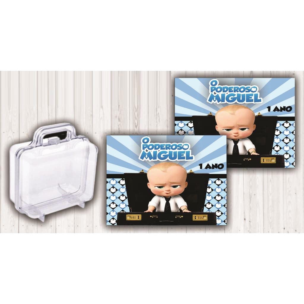 Adesivo Personalizado 10x07cm em Papel Fotográfico Brilho para Maletinha O Poderoso Chefinho