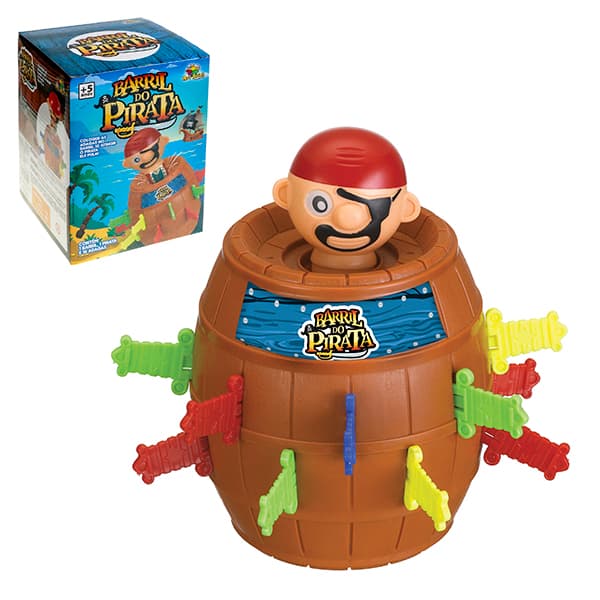 Barril Pirata Pula Brinquedo Infantil Tamanho Extra Grande
