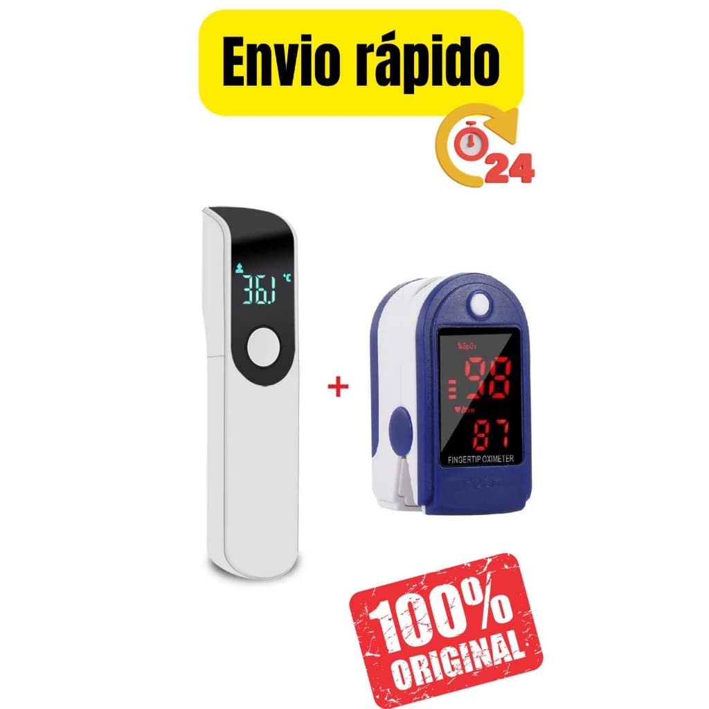 Kit Saúde Completo: Termômetro Digital  + Oxímetro de Pulso