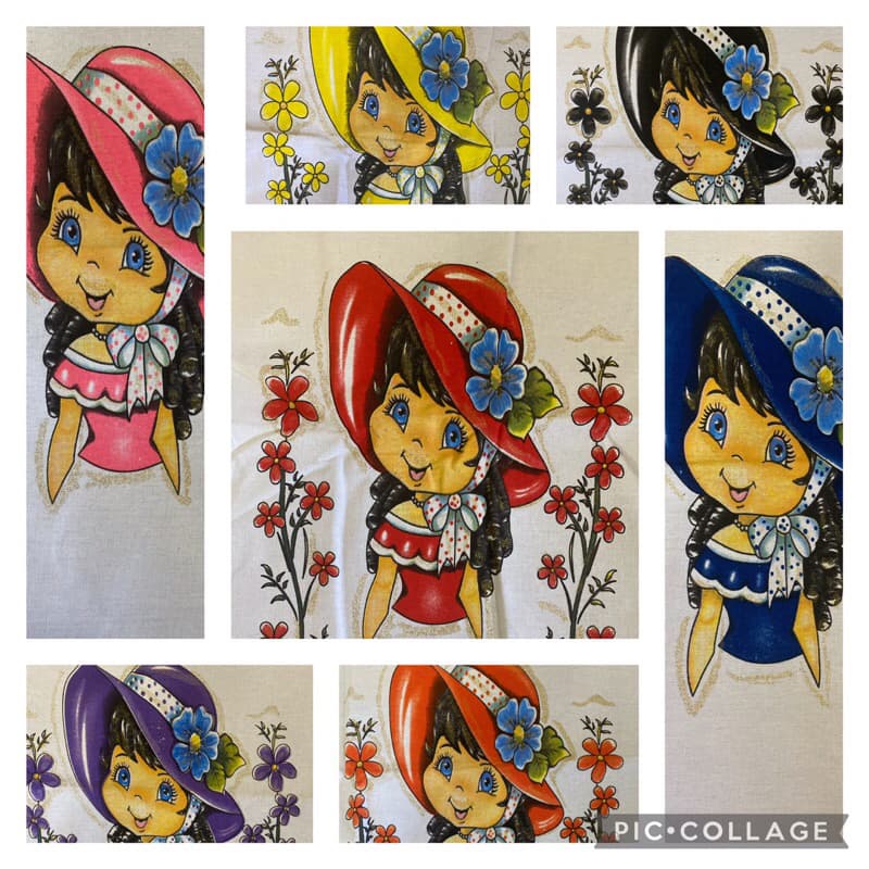 Pano de prato boneca Tina com glitter para fazer a saia de crochê ou tecido – 5 unidades ou  10 unidades – Engomatextil