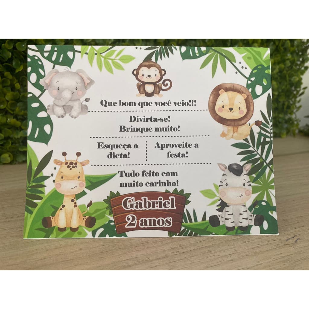 kit 10 Plaquinhas de agradecimento Safari