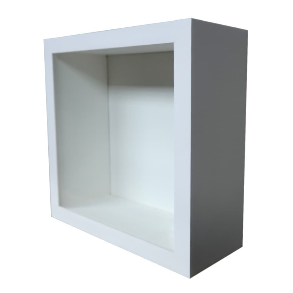 Moldura Caixa Alta 25x25cm Com Vidro 9 Cm De Profundidade