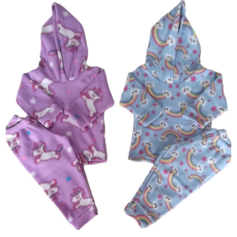 Kit Com 2 Peças Soft Roupa Para Bebê Blusa Com Capuz Touca e Calça