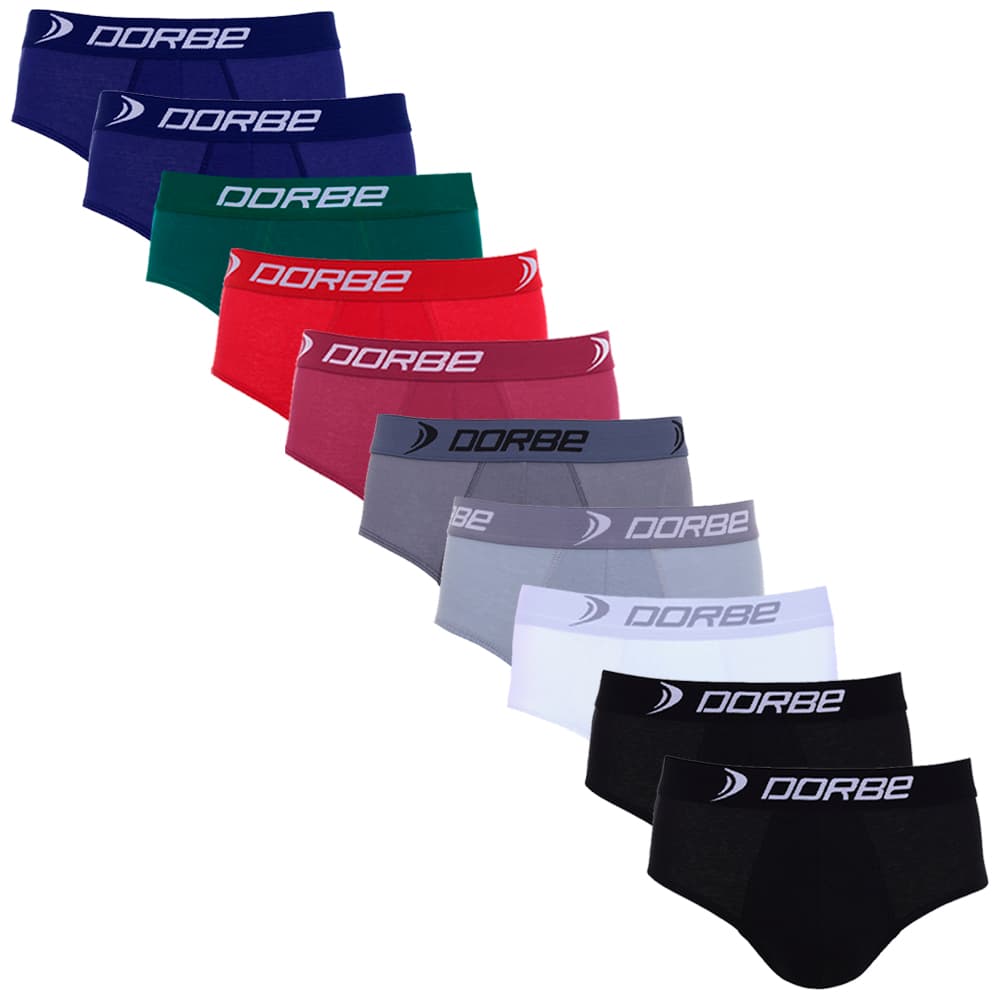 Kit 10 Cuecas Slip 100% Algodão Dorbe Original Masculina Cueca Tradicional Cavada Masculino Adulto