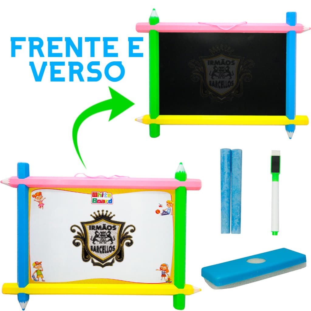 Brinquedo Infantil Lousa Mágica e Quadro 2 Em 1 Com Acessórios Plástico - Quadro Magico Brincando e Aprendendo Mohnish