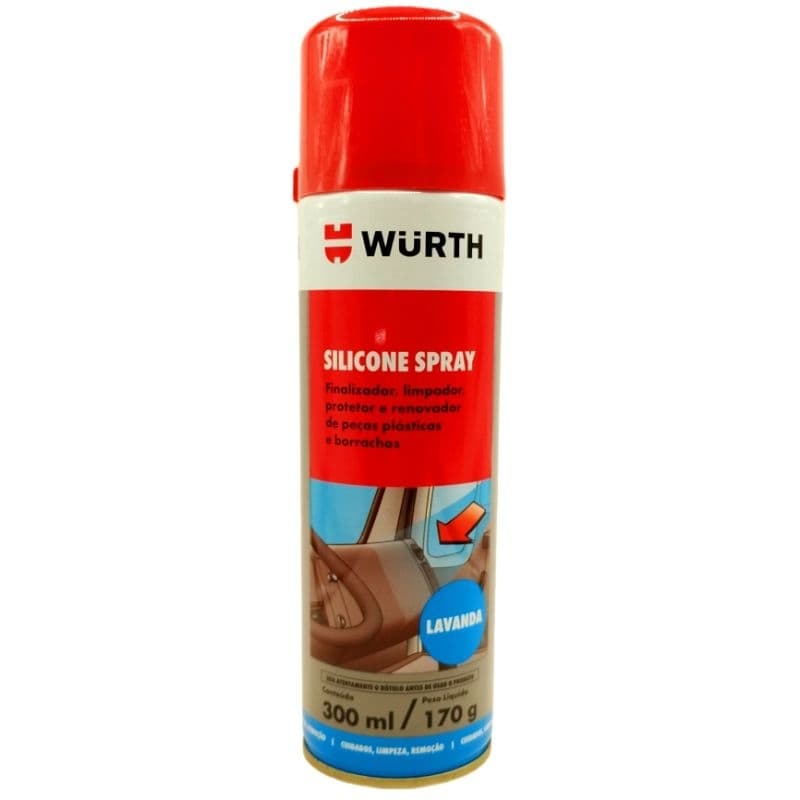 SILICONE AUTOMOTIVO PAINEL PLÁSTICOS BORRACHAS SPRAY 300ML - WURTH