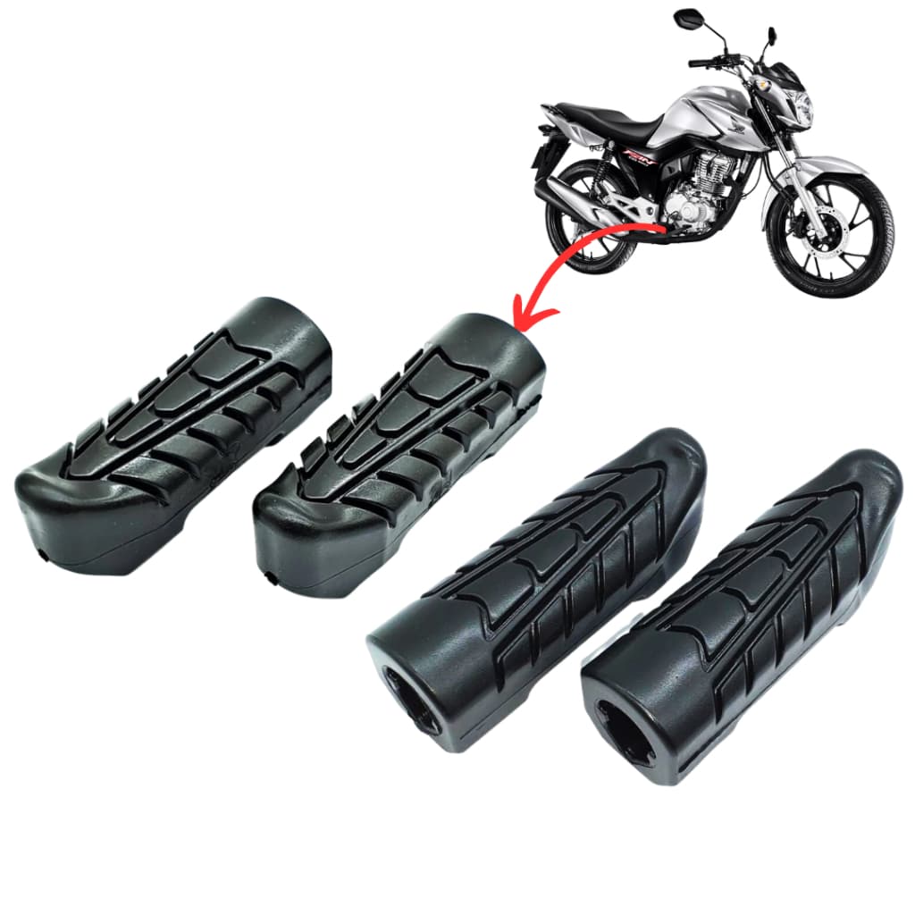 Estribo Borracha P/Moto Fan Start Cg Titan 160 Pedaleira