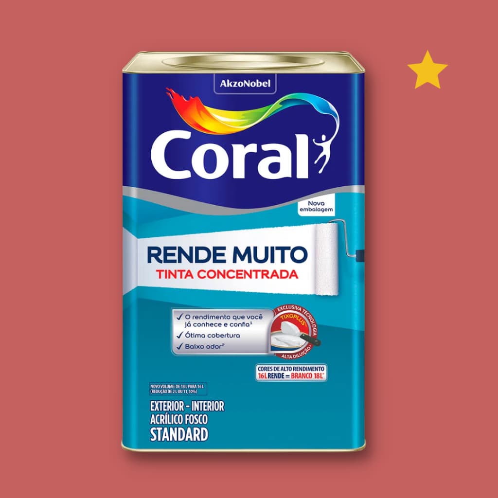 Tinta Coral Rende Muito Acrílica 16L Suco de Goiaba