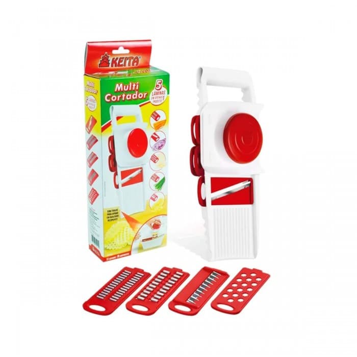 Multi Cortador Ralador e Fatiador de Alimentos Mandolin 5 em 1 Keita