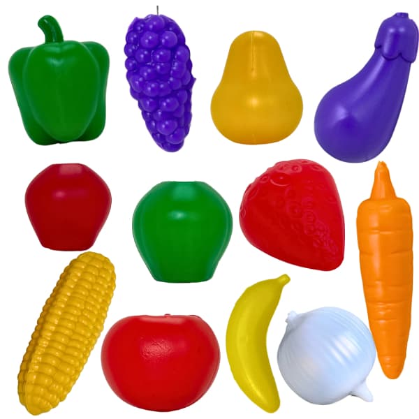 Kit 12pç Frutinhas Brinquedo Comidinha Infantil Menina Feira Diversão Presente Barato Bonito Frutas Mercadinho