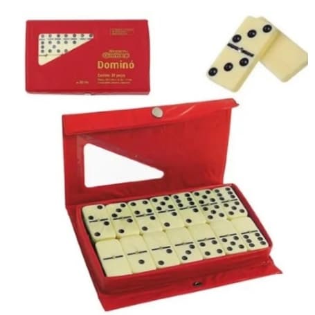 Jogo De Domino Double Six Profissional Osso Estojo C/28 Peças
