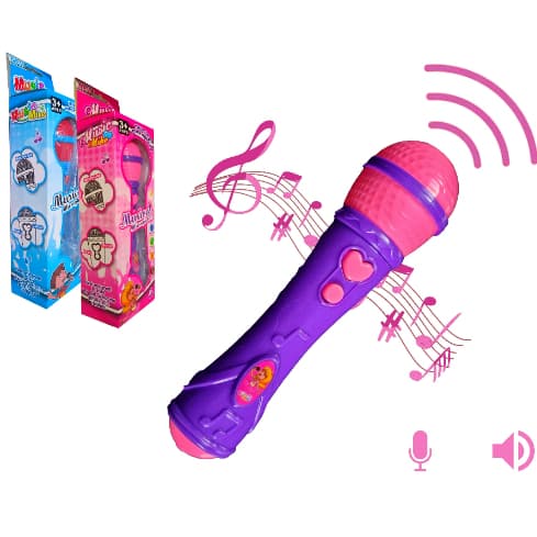 Microfone Infantil Brinquedo Sai a Voz e Musical Cantor Rock