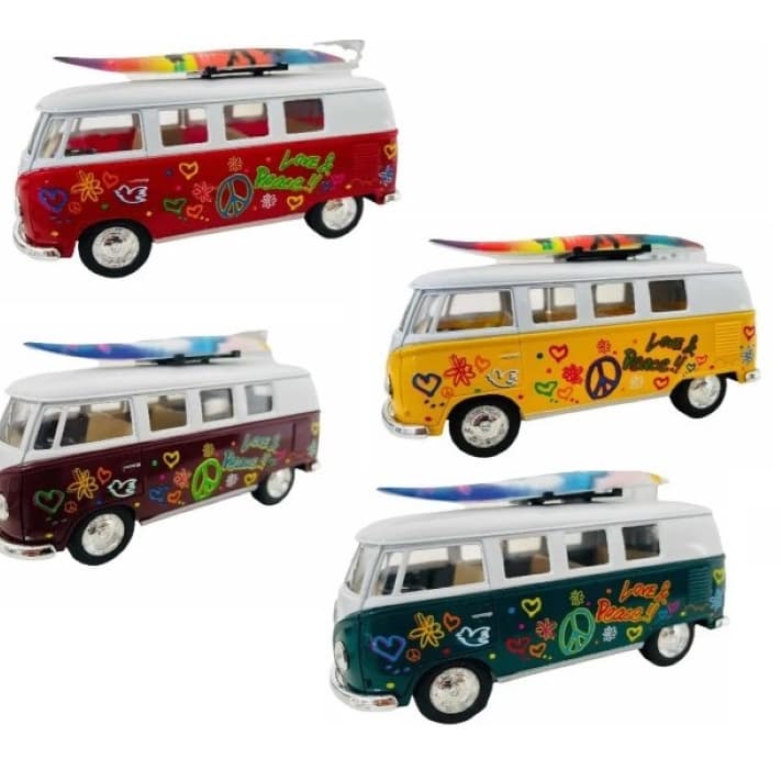 Miniatura Kombi Perua com prancha de surf - abre a porta  - escala 1:32 original