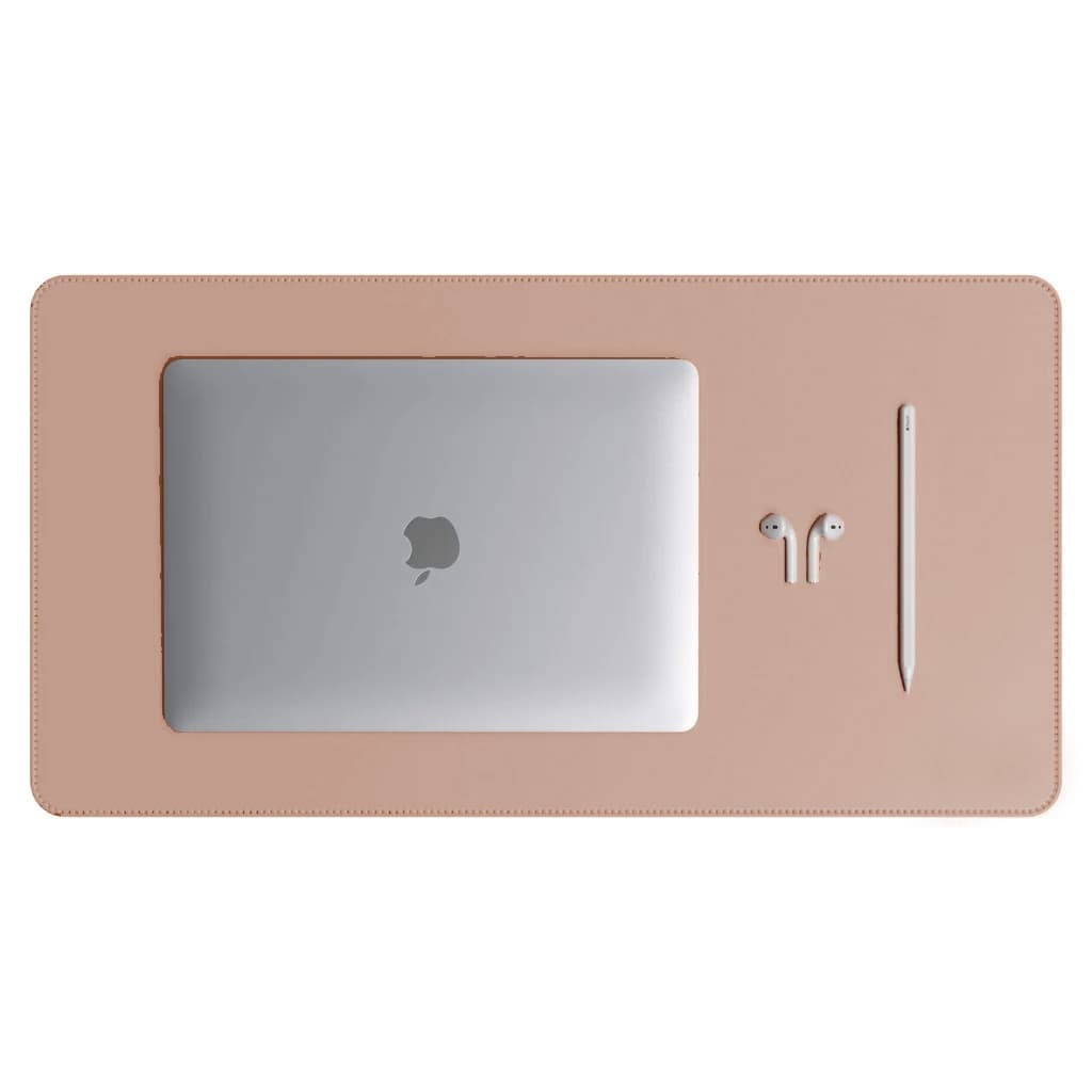 Mouse Pad Grande Couro Sintético Ecológico Nude Premium