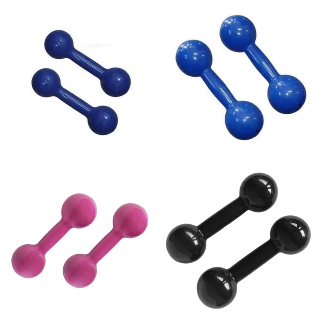 Combo Pares Halteres Emborrachados Academia Fisioterapia 0,5 (meio) kg + 1 kg + 2 kg + 3 kg cada