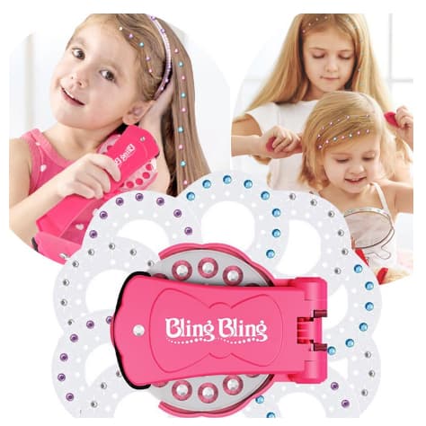 90PCS Gemas Blinger Deluxe Set Pretend Play Jewel Refil DIY Girls Hair Styling Tool Diamond Sticker Toys Gifts/Apenas 180gemas completas