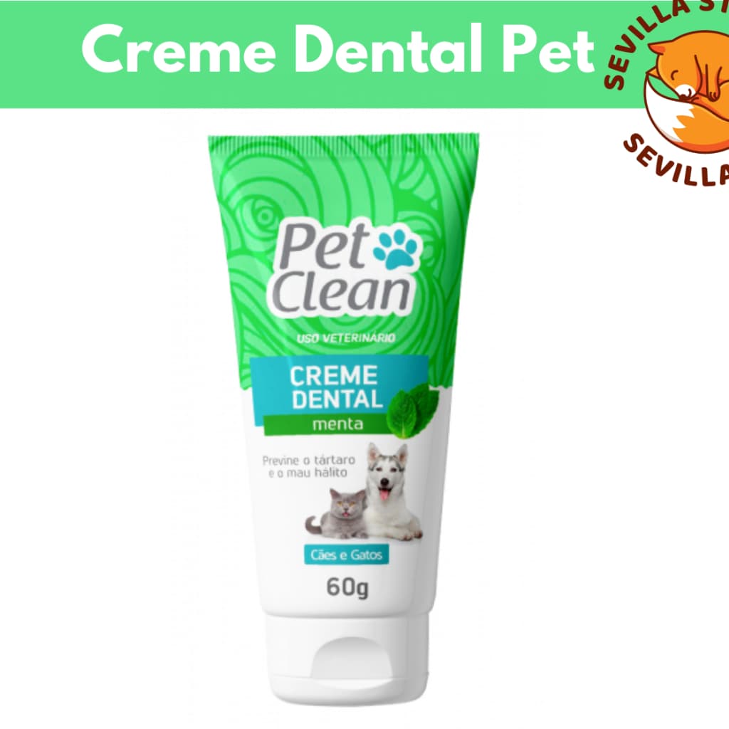 Creme Dental Menta Pet Clean para Cães e Gatos - 60 g