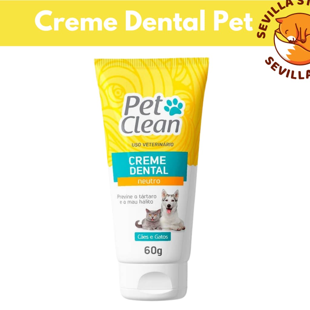 Creme Dental Neutro Pet Clean 60g para Cães e Gatos
