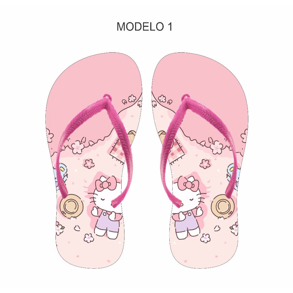 Chinelo Feminino Hello Kitty Adulto e Infantil