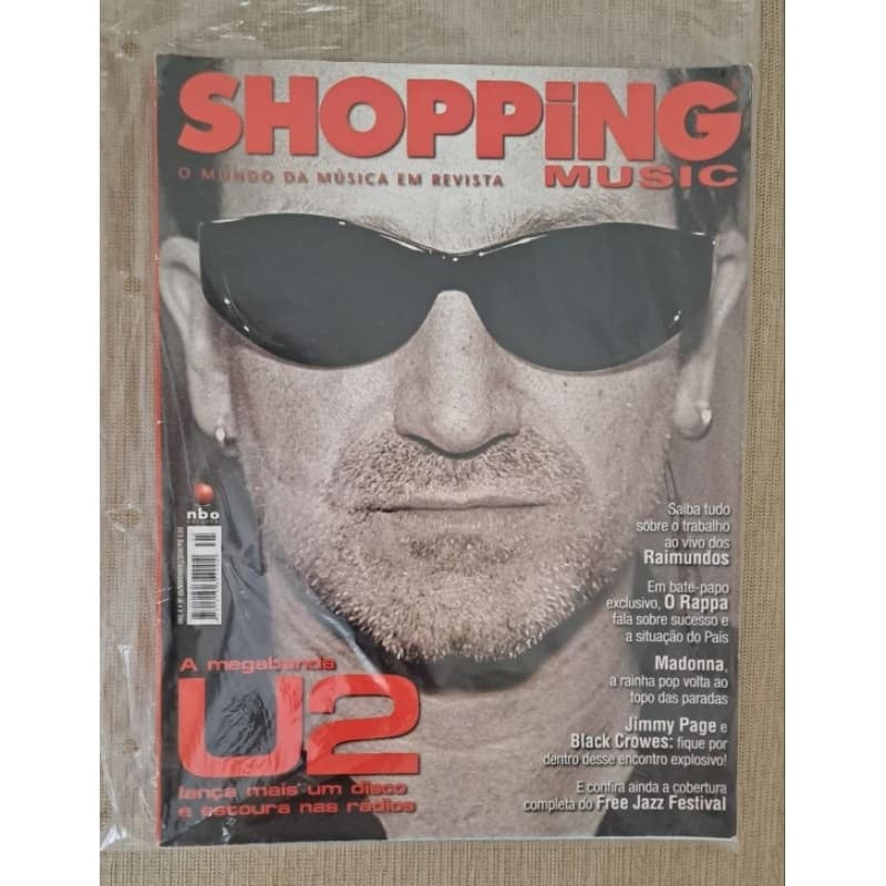 Revista Shopping Music com Bono U2 na capa - Novembro 2000