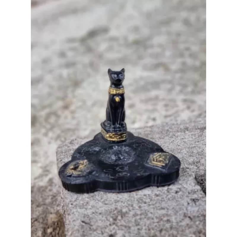 Deusa Bastet Incensário 9 cm em Resina Decoração Egito