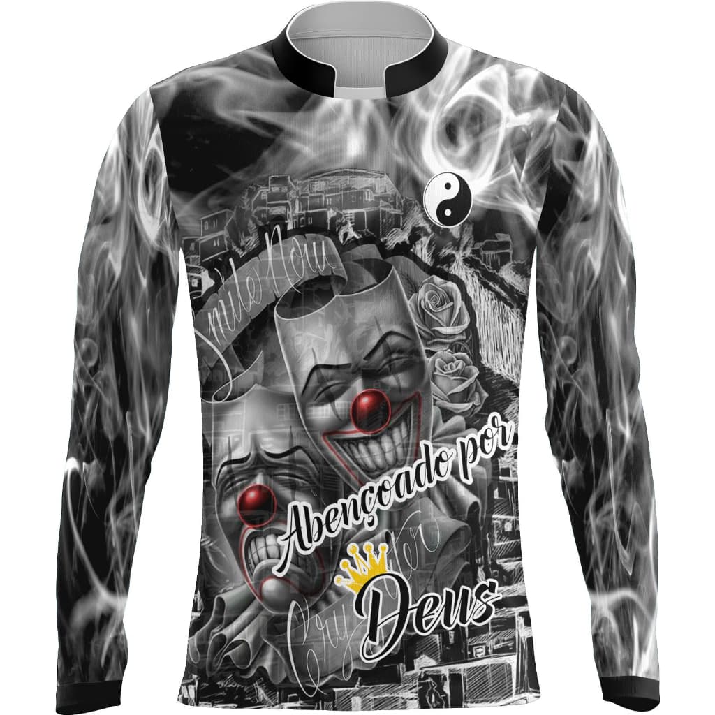 Camisa camiseta manga longa quebrada favela Jesus mandrake 1001
