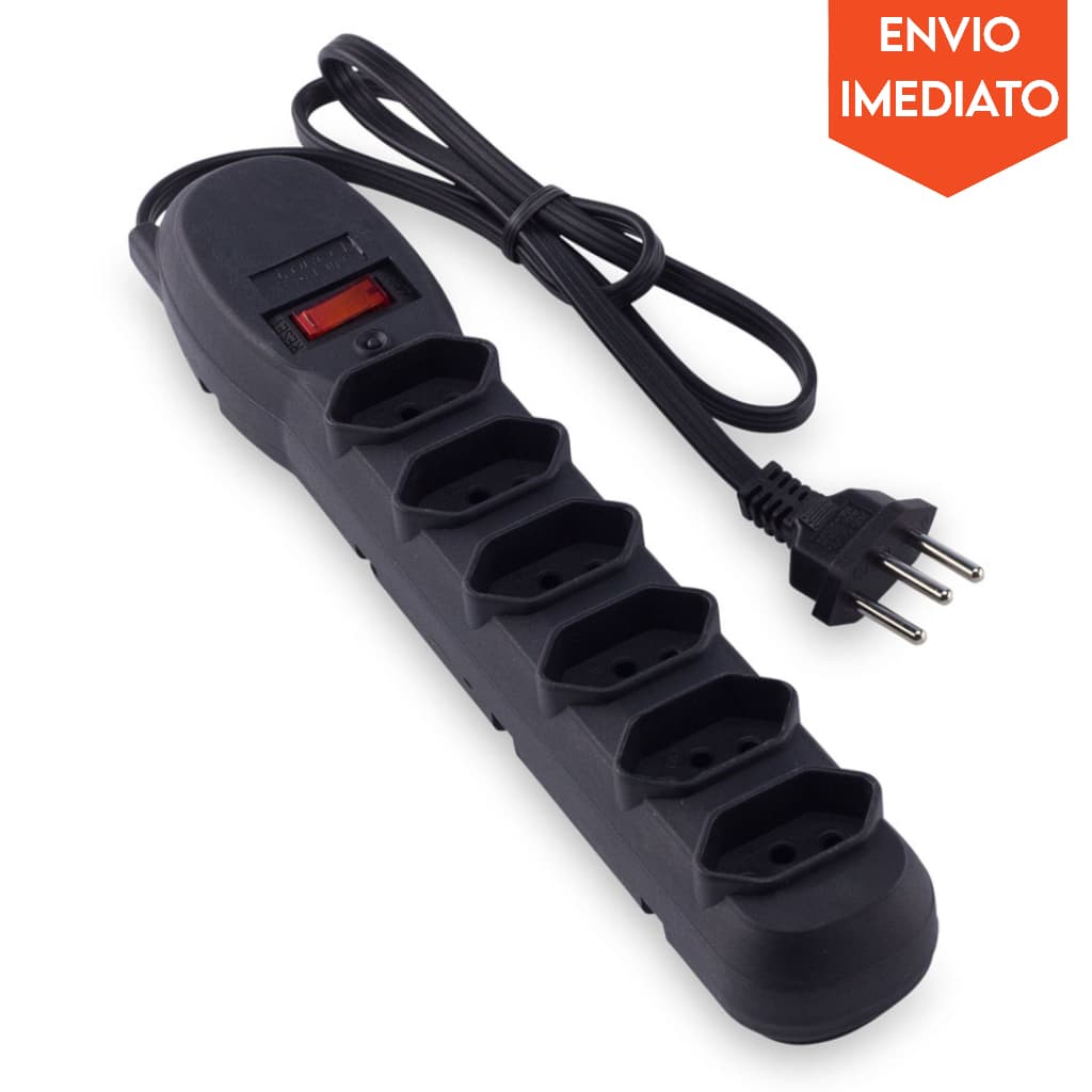 Régua Filtro de Linha Extensão Elétrica 6 Tomadas Bivolt - Forceline 5006