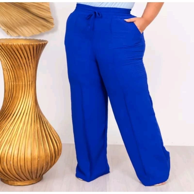 Calça feminino  pantalona plus size liso tecido duna G1-G3 EV064