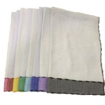 Kit com 5 ou 10 Pano de Prato com Barra Decorada Xadrez Cores Sortidas
