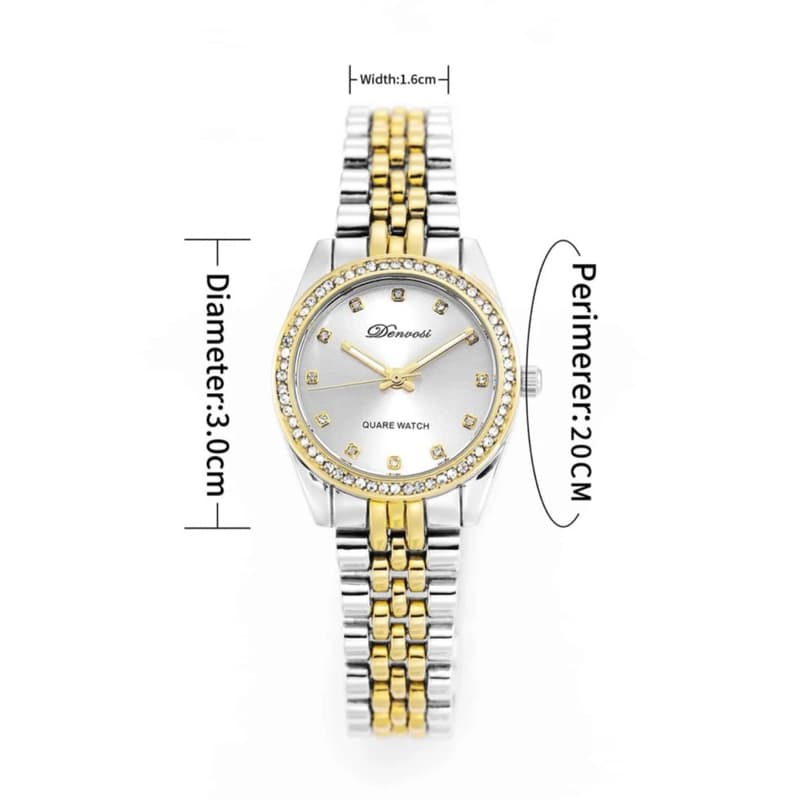 Relógio feminino cor prata com dourado a prova da água