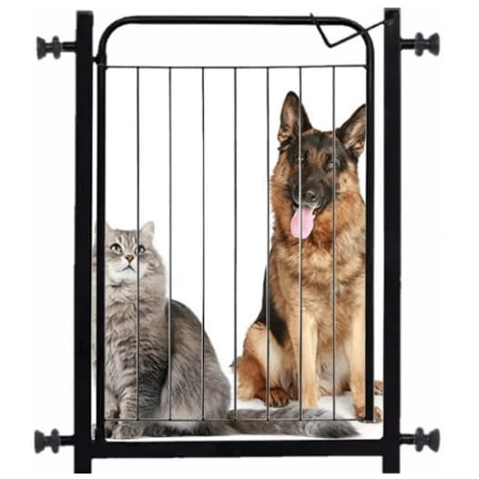 Grade De Proteção para Pet Cães Bebês e Crianças Para Portas Portão - 80 cm preto