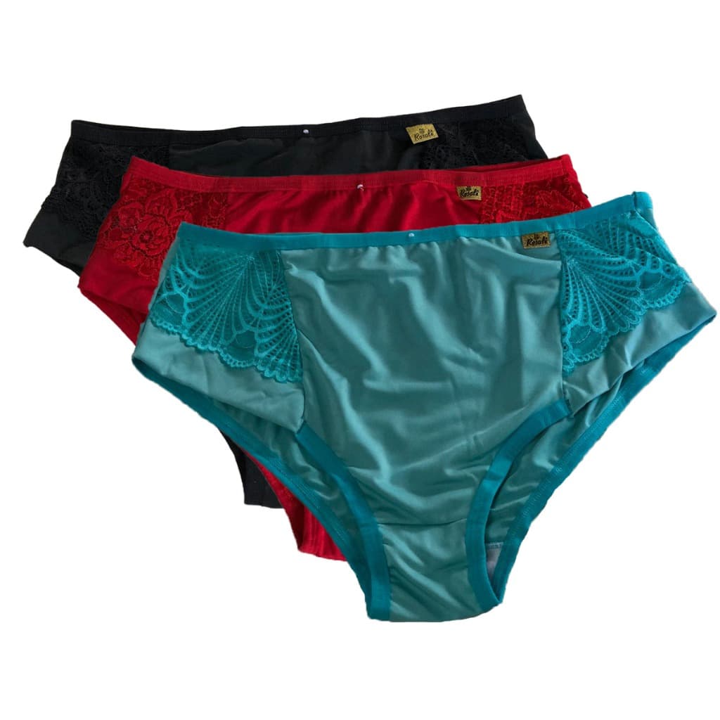 KIT 3 Calcinhas Plus Size em Renda: Conforto e Elegância para Todas as Mulheres