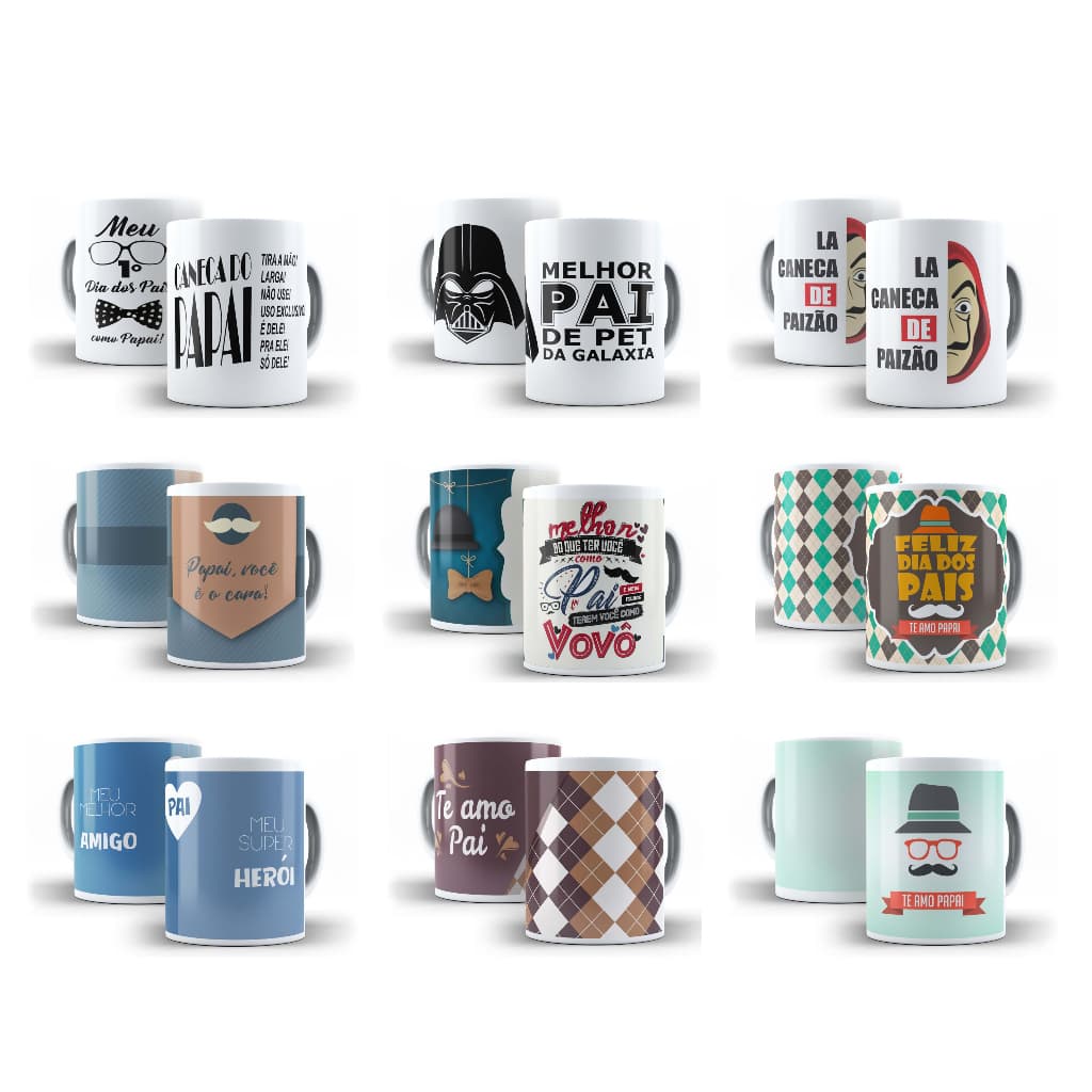 Caneca Porcelana Pais Dia dos Pais Diversos Modelos