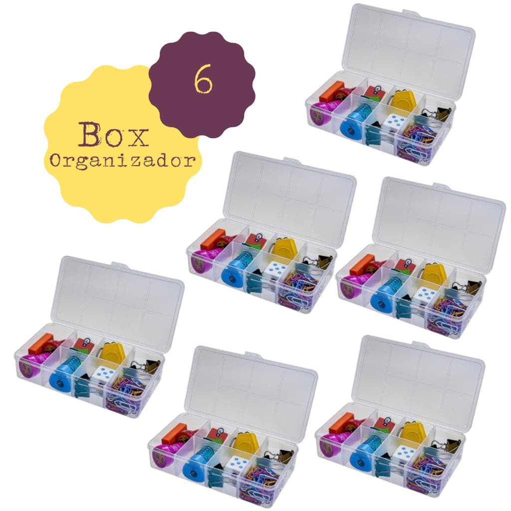 06 Box Organizador P Com 7  Divisórias