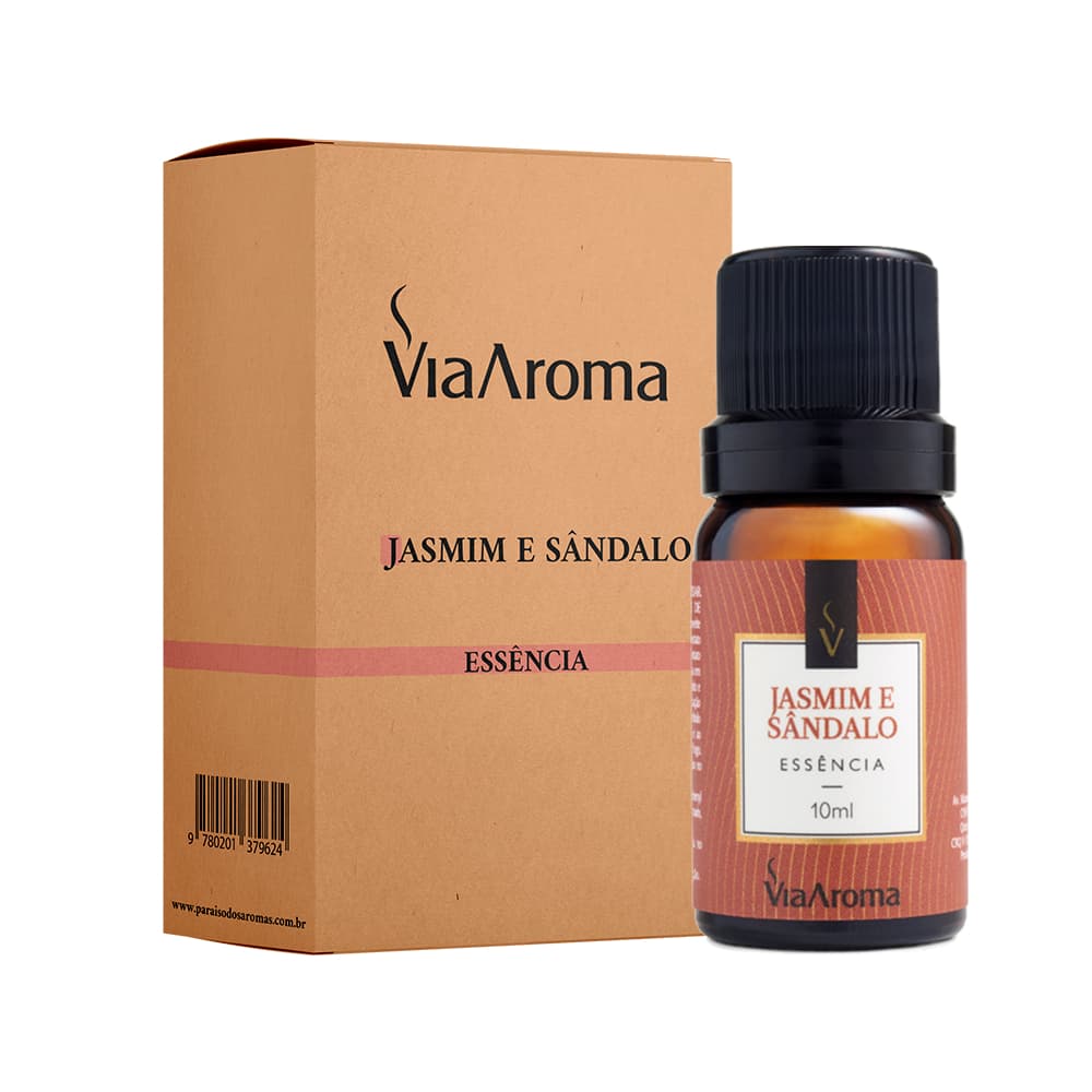 Essência Clássica Via Aroma Jasmim e Sândalo 10ml