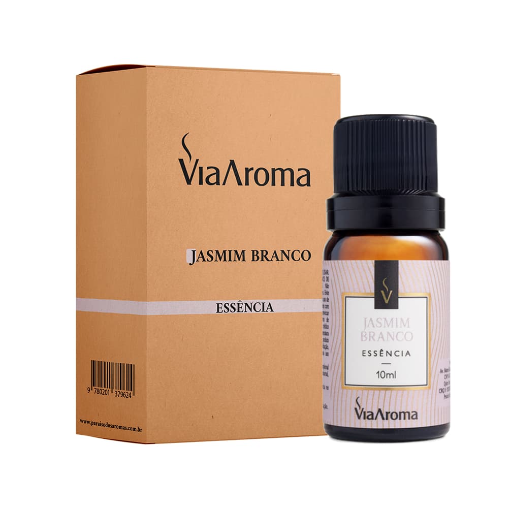 Essência de Jasmim Branco Via Aroma 10ml Clássica Para Aromatizador e Difusor de Aromas