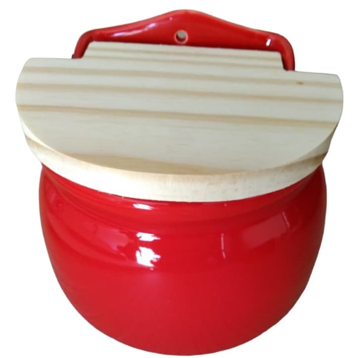 Saleiro De Mesa Com Tampa De Madeira
