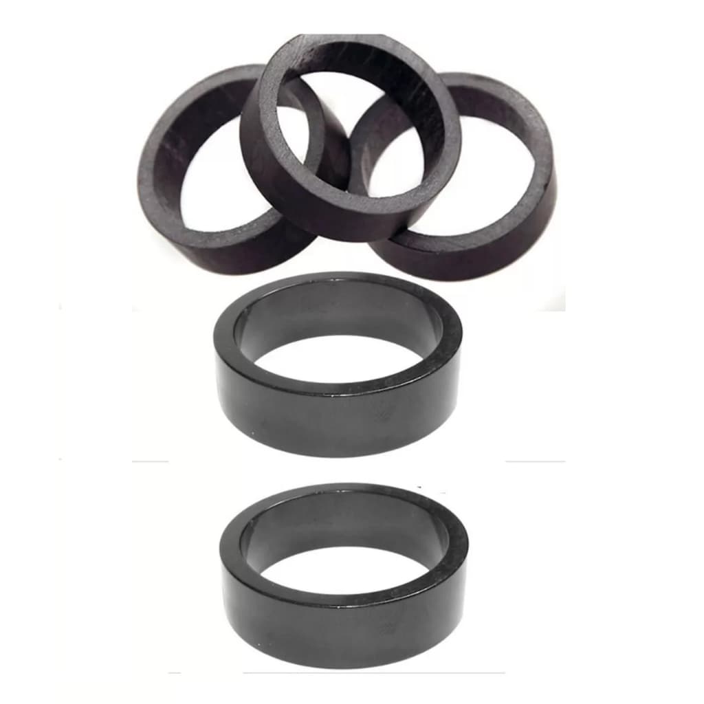 Kit 5 Espaçador de Guidão - Anéis Arruela Bike Calço Espaçador Aheadset 27mmx10mm Preto