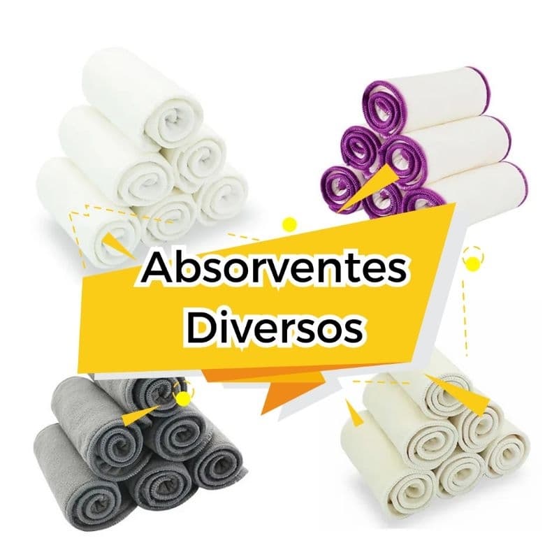 Absorventes para fralda Ecológica Reutilizável,  pano higiênico e liner ecologico