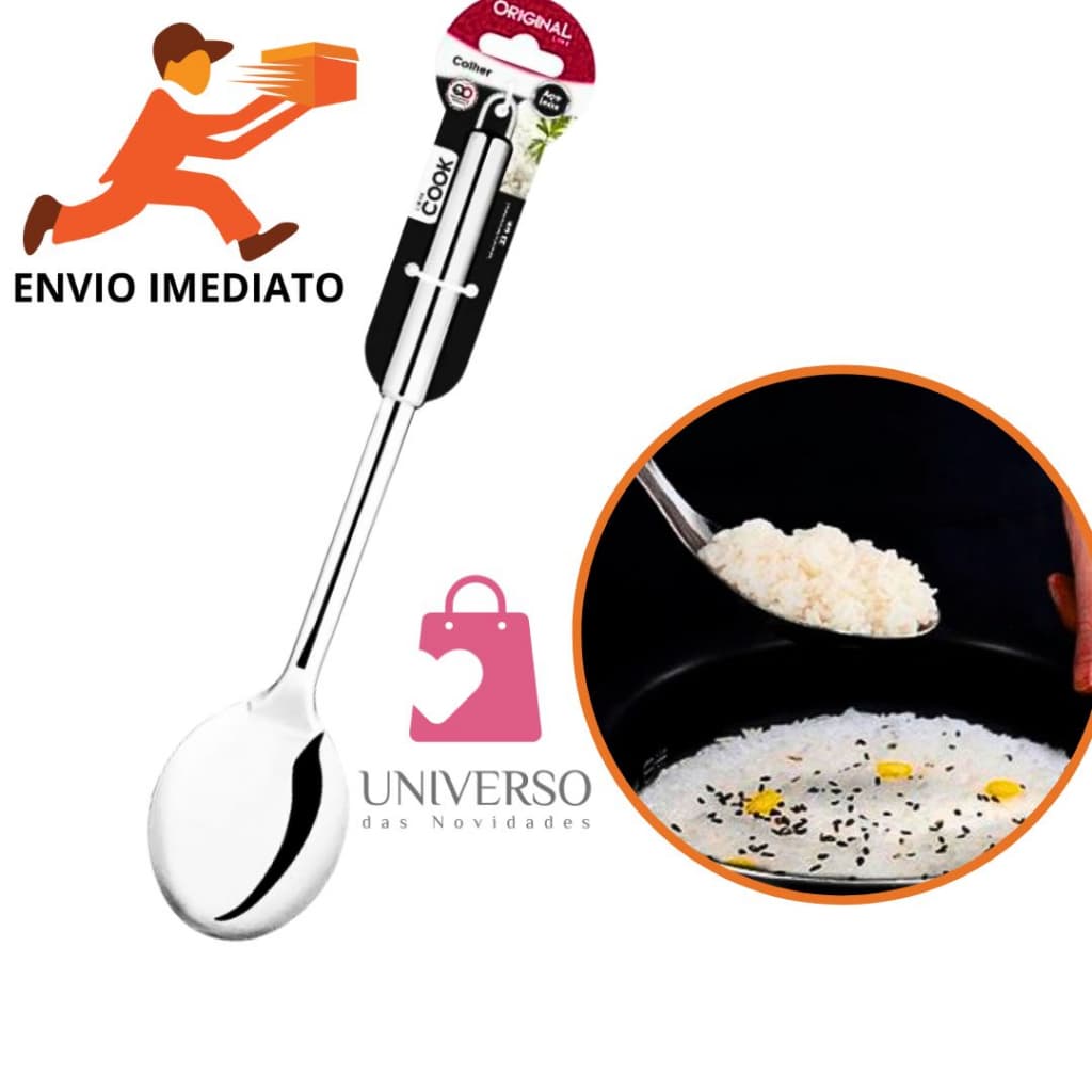 Colher Para Arroz 33,cm Inox Buffet Utensílios Para Cozinha Uso Doméstico Restaurantes