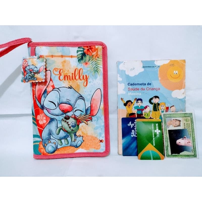 Capa caderneta de vacina (IMPERMEÁVEL) Porta Documentos Infantil com zíper