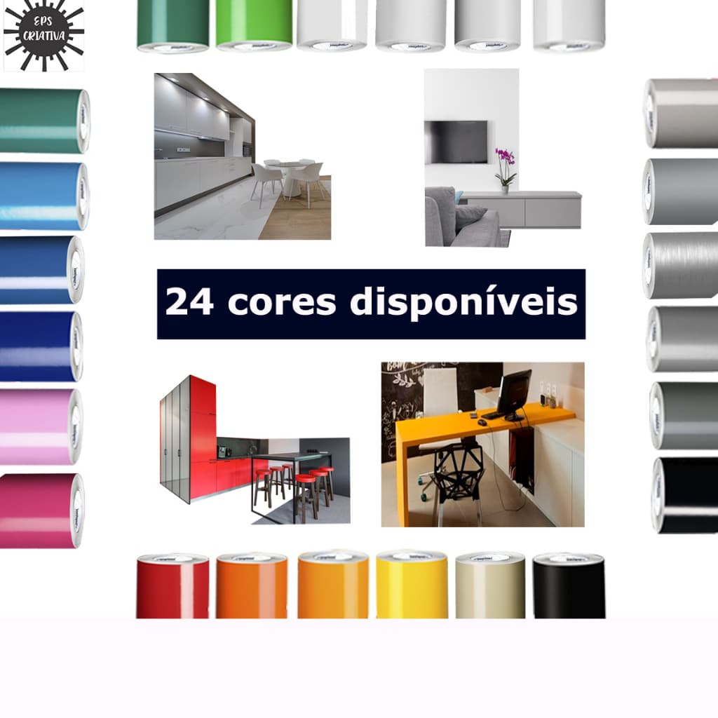 Adesivo de parede vinil Colorido - Envelopamento para geladeira, móveis, banheiro - 2M e 1M