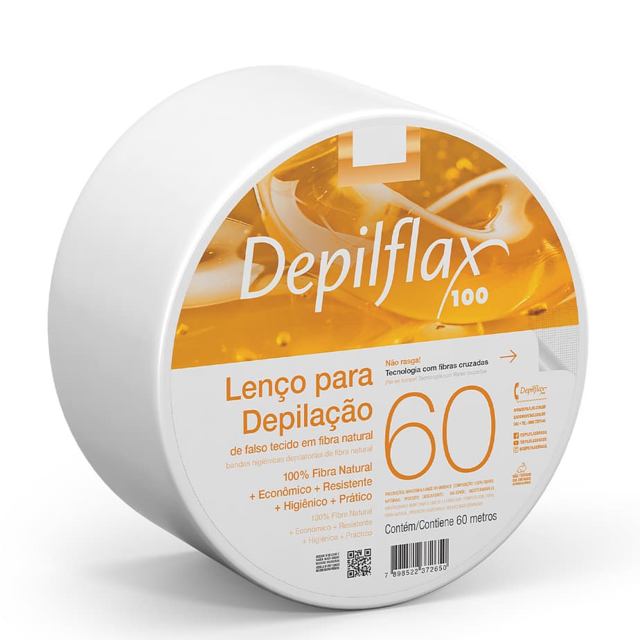 Papel Lenço Para Depilação Depilflax Rolo 60m Depilatório