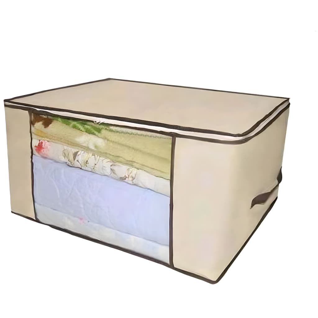 Organizador Multiuso com Zíper Marfim 60x45x30cm - Envio Imediato!