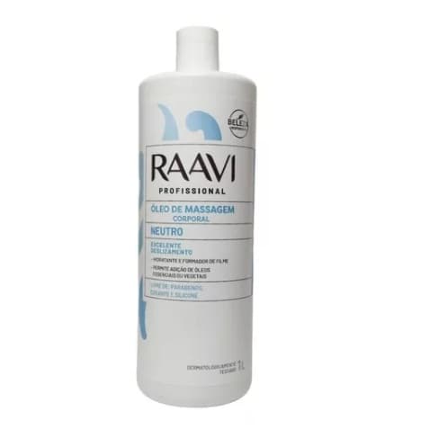 Óleo De Massagem Corporal Drenagem Hidrata Neutro Raavi (500 ML ou 1L)