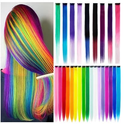 Mechas Sintética de Cabelo Coloridas e Cores Naturais Tic Tac