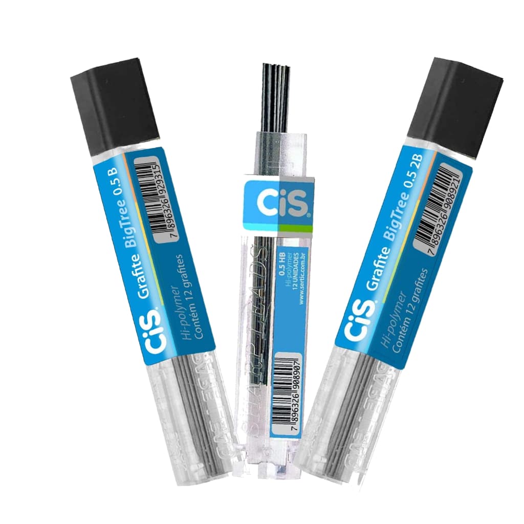 Grafite 0.5mm HB/B/2B Tubo com 12 minas Big Tree CIS