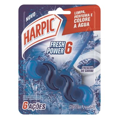 Bloco Sanitário Harpic Fresh Power 6 Frescor do Caribe 39g